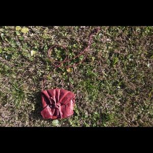 Vintage Brick Red Faux Snakeskin Satchel